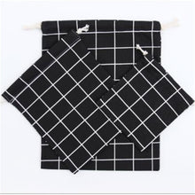 Load image into Gallery viewer, Cotton and Linen Lattice Beam Canvas Drawstring Bag Cosmetic Bag Travel Makeup Case Organizer Women Men Shoes Storage Pouch