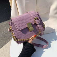 Load image into Gallery viewer, Crocodile Pattern Purple Pu Leather Crossbody Bags For Women 2020 Summer Chain Small Shoulder Handbags Female Quality Totes
