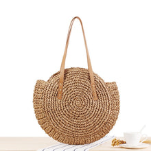 Load image into Gallery viewer, 2020 Summer Round Straw Bags for Women Rattan Bag Handmade Woven Beach CrossBody Bag Female Message Handbag Totes