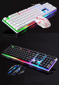 G21B professionals LED wired gaming keyboard and mouse combo backlit full size for gamer desktop mouse keyboard set