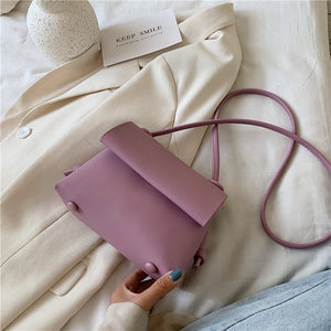 Simple Small Solid Color PU Leather Crossbody Bags For Women 2020 Summer Shoulder Hand Bag Travel Cute Handbags