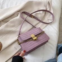 Load image into Gallery viewer, Crocodile Pattern Purple Pu Leather Crossbody Bags For Women 2020 Summer Chain Small Shoulder Handbags Female Quality Totes
