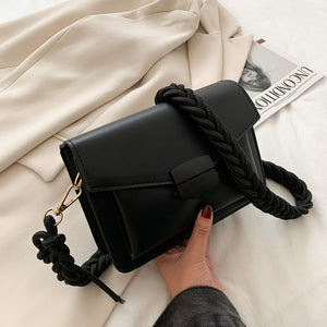 Women Candy Color Crossbody Bags Small Square Shoulder Handbags Female Purse Braided Design Classic Flap Crossbody Shoulder Bag