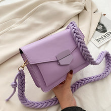 Load image into Gallery viewer, Women Candy Color Crossbody Bags Small Square Shoulder Handbags Female Purse Braided Design Classic Flap Crossbody Shoulder Bag
