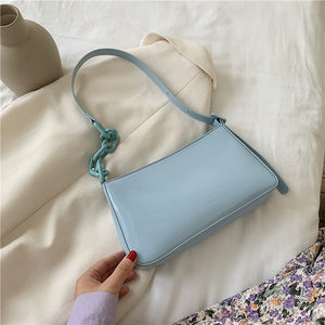 Patent leather Small Armpit Bag For Women 2020 Luxury Simple Chain Design Shoulder Handbags Female Travel Hand Bag