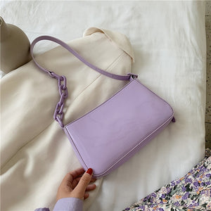 Patent leather Small Armpit Bag For Women 2020 Luxury Simple Chain Design Shoulder Handbags Female Travel Hand Bag