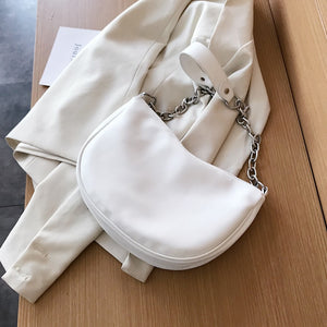 Solid Color Simple Small Armpit Bag PU Leather Shoulder Bags for Women 2020 Summer Travel Crossbody Handbags Cross Body Bag